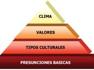 Gráfico N° 1. Pirámide de la cultura organizacional. Fuente: Karpf y Ojeda.
